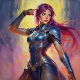 A sci-fi vibrant portrait of Shakimaan, oil on canvas, by Josan Gonzalez, concept art, trending on Pixiv, dynamic pose, cinematic composition, beautiful lighting, 8K,