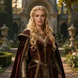 the elder scrolls vi, majestic, gracious regal blonde female nord jarl portrait, palatial garden mysterious, mysterious atmospheric lighting, painted, intricate, volumetric lighting, beautiful, rich deep colours masterpiece, golden hour, golden ratio, sharp focus, ultra detailed, by mark kent, jordan lamarre - wan, igor kieryluk, maxim verehin, miranda meeks