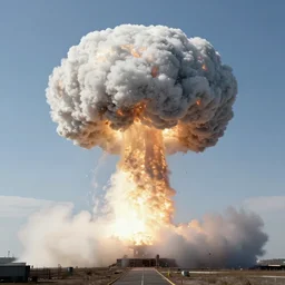 photograph of nuclear blast, photorealism wide fov