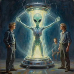 alien of light technology, the toroidal field, tim hildebrandt, bruce pennington, donato giancola, trending on artstation, cinematic composition, beautiful lighting, hyper detailed, 8 k, oil on canvas
