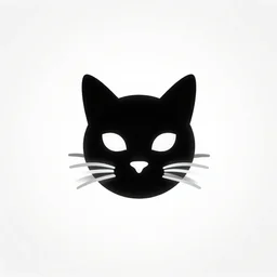 persian cat minimalist logotype, black and white, symmetry!!!