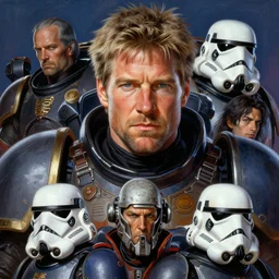 character portrait closeup harrison ford cyberpunk starcraft terran bioshock warhammer 4 0 k space marine stormtrooper, character design, painting by gaston bussiere, dan mumford, moebius, katsuya terada, frank frazetta, tom of finland, trending on artstation