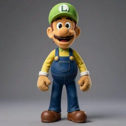 A full body still of Luigi as a muppet, photo real, photographic, photograph, artstation, trending, award winning, epic lighting, featured