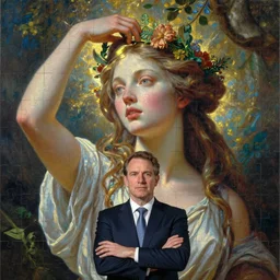 ceo beheading a nature goddess, by senior concept arist josephine wall, high resolution, puzzle art