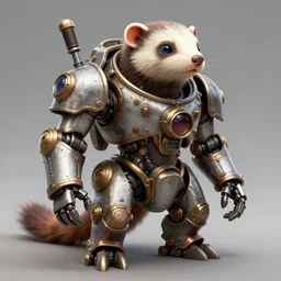 steampunk ferret - shaped mech, steampunk bioshock - inspired borderlands - inspired ferret - shaped robot