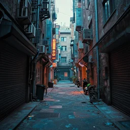 cell shaded technopunk alley optical illusion by artgerm