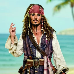jack sparrow in the style of monkey island