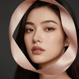The face of beautiful woman unfolding like a ribbon 4k, masterpiece