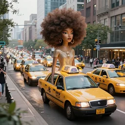 afrofuturist taxi rank busy