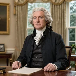 Thomas Jefferson in the Oval office, high quality photography