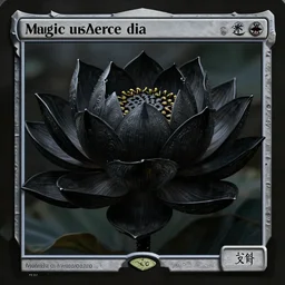 a beautiful and hyperdetailed illustration of a black lotus, in the style of magic the gathering!!!! 8 k, volumetric lighting, cell shaded, intricate detail, octane render