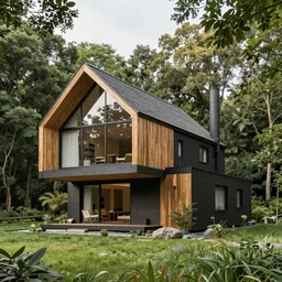 a modern ecofriendly house in the woods