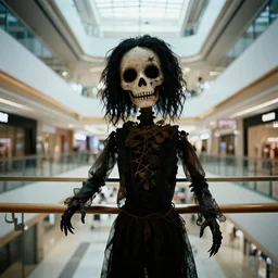 fujifilm superia photo of dead scary puppet in abandoned mall