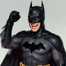 character portrait of Steve-O laughing playing Batman, digital art, trending on artstation, 4k