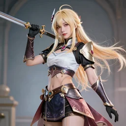 photo of a female dreamcore warrior