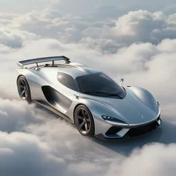 a random crossover design sport car in a utopia world. art by filip hodas. clouds by rhads. car by citroen.