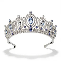 oversized tiara, photorealistic, isolated on a pure white background, centered, entire object in frame, sharp focus, soft studio lighting