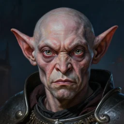 portrait of a goblin knight, extreme fine detail background, night, highly detailed, detailed eyes, high quality, digital painting, hyperrealistic, by gaston bussiere, j. c. leyendecker, craig mullins