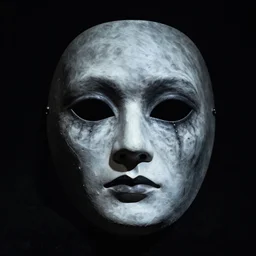 creepy moon mask. by paul rumsey. dramatic lighting. chiaroscuro