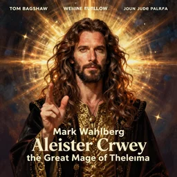 A Magical Portrait of Mark Wahlberg as Aleister Crowley the Great Mage of Thelema, art by Tom Bagshaw and Wayne Barlowe and John Jude Palencar