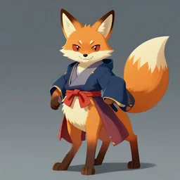 zoroark (From Pokémon), bipedal fox based on kabuki actor, zoroark, zoura trending on artstation, ultra detailed, 8k, character illustration by Greg Rutkowski, Thomas Kinkade.