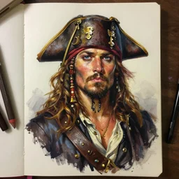 asset sheet, material study ( caricature ) pirate ( mark ryden, hildebrandt ) ( lofi, high detail ) ( oil paint on canvas )