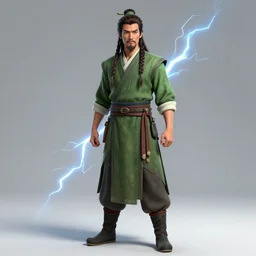 ultra detailed full body portrait of an earthbender king, long braids, stubbles, green clothes, in the style of the last airbender, concept art, cinematic lightning, bright colors, intricate, masterpiece, photorealistic, hiperrealistic, sharp focus, high contrast, artstation hq, deviantart trending, 8 k uhd, unreal engine 5, unity engine, post production