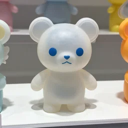 translucent silicone rubber toy on display