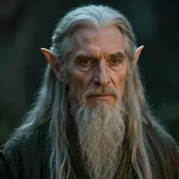 portrait of a gentle and wise elve with long hairs in alan lee and marc simonetti and emil melmoth style  , cinematic lighting