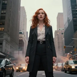 christina hendricks as a giantess destroying new york city, film still
