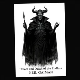 Dream and Death of the Endless by Neil Gaiman, Morpheus, Sandman, Goth, black and white, pen and ink painting