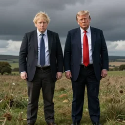 Boris Johnson and Donald Trump as tweedle dee and tweedle dum