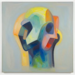 abstract sculpture by shusei nagaoka, david rudnick, airbrush on canvas, pastell colours, cell shaded, 8 k