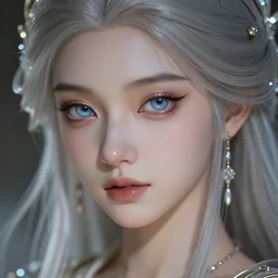 fantasy genie, glossy eyes, face, long hair, fantasy, intricate, elegant, highly detailed, digital painting, artstation, concept art, smooth, sharp focus, illustration