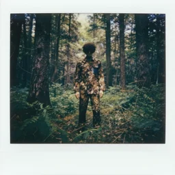 man made of forest, surreal, 1 9 1 0 polaroid photo