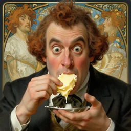 photography of goofy eating butter, deep focus, intricate, elegant, highly detailed, digital painting, artstation, concept art, matte, sharp focus, illustration, art by artgerm and greg rutkowski and alphonse mucha