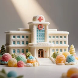 a hospital made out of soft candy