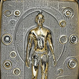 golden statue of Sonos speaker made of pure gold, highly detailed