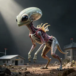 X-ray of a Zeta Reticulan alien, ufology, gross anatomy, Roswell air base, Erich von Däniken