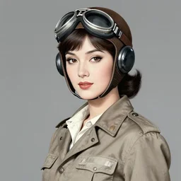 studio portrait of a female aviator, beautiful, elegant, an ultrafine hyperdetailed illustration by kim jung gi, and moebius, jean gireaud, and nicholas delort, intricate linework, detailed faces, super sharp focus, bright colors, octopath traveler, final fantasy, unreal engine 5, symmetry, central composition,