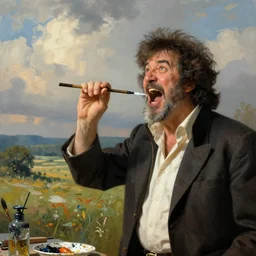 bob ross screaming huffing paint