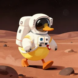 astronaut duck going to mars