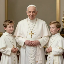 Pope Pius x with his nephews trending on artstation