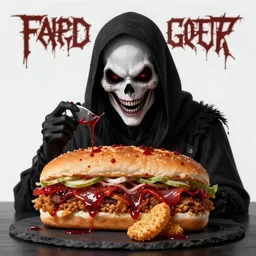 grimace reaper, blood and nuggets fast food death metal album cover