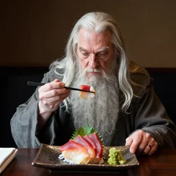 gandalf eating sashimi