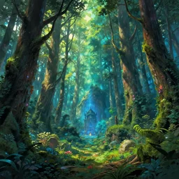 spirital forest, digital art, concept art, magic fantasy, scenic, vibrant colors, high contrast, highly detailed, trending on artstation, 8k, andreas rocha, sylvain sarrailh, darek zabrocki, bastien grivet, finnian macmanus, dylan cole, liang mark, albert bierstadt, sung choi, peter mohrbacher, greg rutkowski, thomas kinkade, dan mumford, studio ghibli