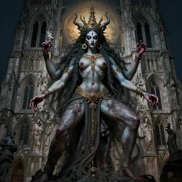cathedral bruce pennington sibylla merian james gurney artgerm, creepy satanic ghost demon necromancer morph shiva kali hyperrealism photo - realistic photography volumetric lighting enchantingly beautiful scary dzo olivier scott fischer godmachine dzo olivier scott fischer godmachine victo ngai hyperrealism alphonse mucha yoji shinkawa apophasis shintaro kago apopha