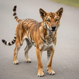 a dog with tiger stripes