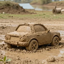 a car made out of mud