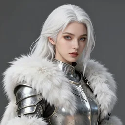 fur - lined armor!!! beautiful and elegant white haired female!! gorgeous ayes!! character concept art, sharp focus, octane render! unreal engine 5! highly rendered!! trending on artstation!! detailed linework!! illustration by artgerm